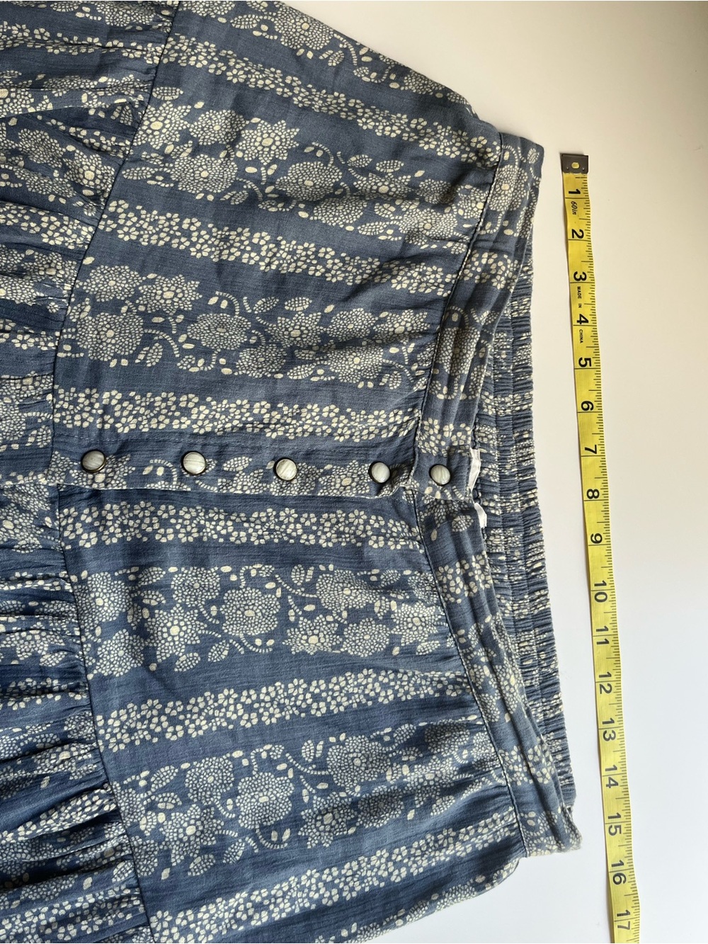 The Great Boating Skirt Blue Floral Button Up Tiered Hippie Prairie Modest 3 L - Picture 6 of 8
